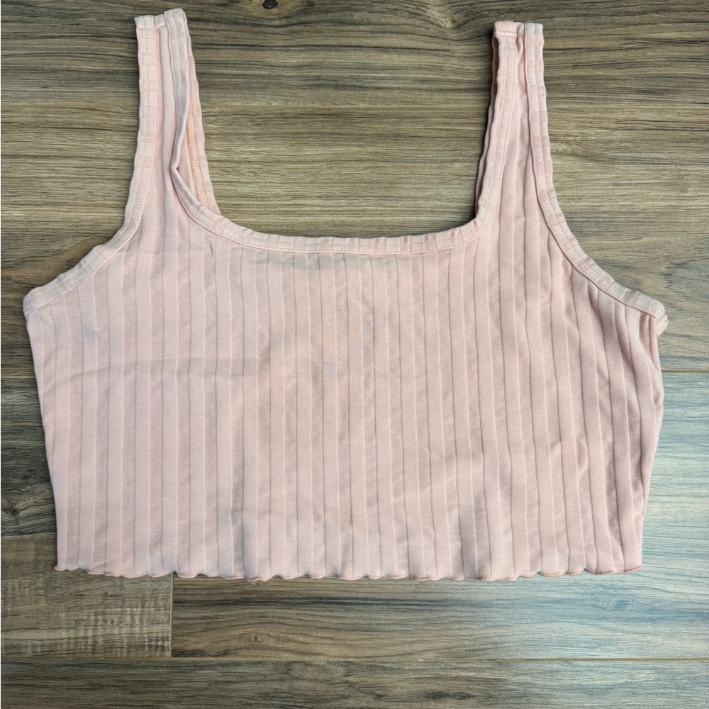 Ribbed Pink Crop Top